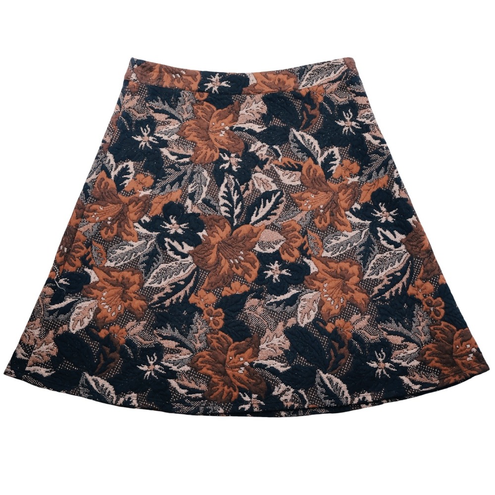 Eva Franco Anthropologie Floral Jacquard A-Line Mini Skirt 6 NWT Side Zip
